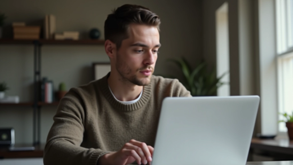 Persoană care se uită la laptop cu expresie de concentrare, analizând date în foaia de calcul