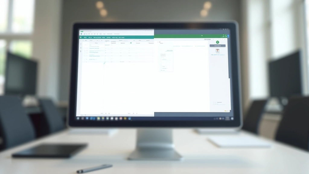 Comparație split-screen între o foaie de calcul pe monitor și o aplicație pe telefon mobil
